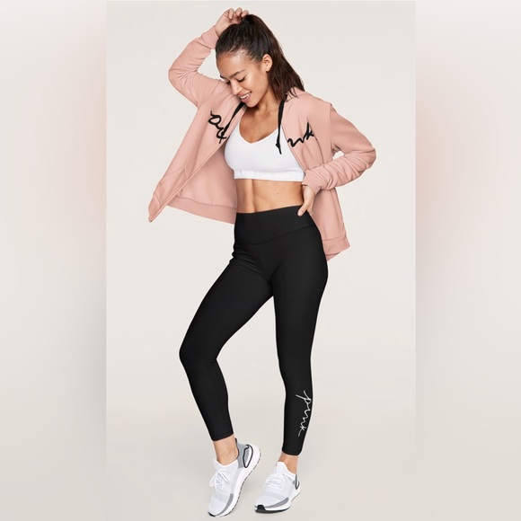 Victoria Secret - PINK COTTON HIGH-WAIST LEGGINGS - Black - Sz M - LIKE NEW!!! - Picture 11 of 12